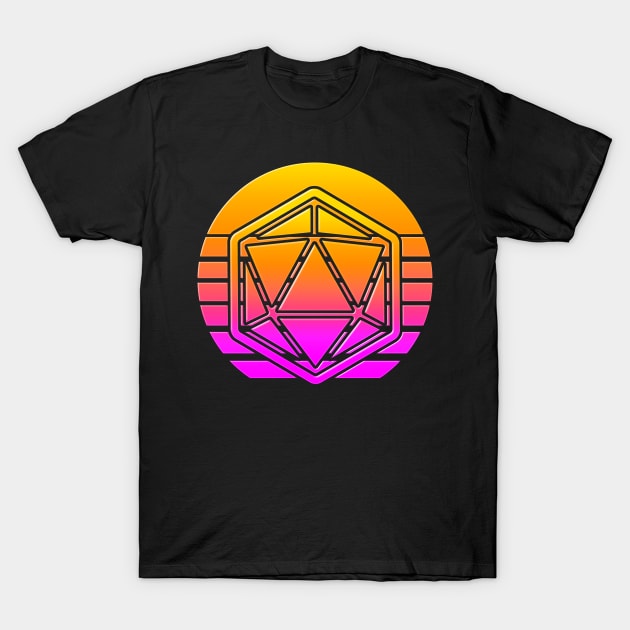 80s Retro D20 Sun T-Shirt by SimonBreeze